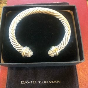 David Yurman sterling and diamond cuff bracelet